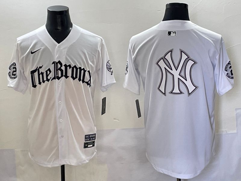 Men 2025 New York Yankees Blank White Five generations Joint Name Nike MLB Jersey style 22